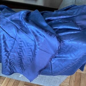 Navy Logo Jacquard Scarf